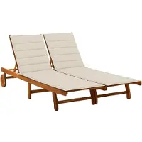 Prolenta Maison Exclusive - 2-Personen-Sonnenliege mit Auflagen Akazie Massivholz