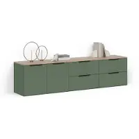 Livinity Wohnwand Piave Grün 3 Teile, Model 58803