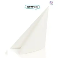 Blanc HYGIENIC Servietten weiß, 33er, 1/8 Falz, 2-lagig, 2.000 Qualitäts-Servietten