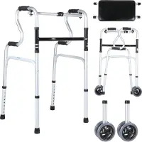 HENGDA Leicht Rollator aus Aluminium bis 180 kg, Gehhilfe, Laufhilfe Höhenverstellbar, faltbar & leicht, 4 Räder