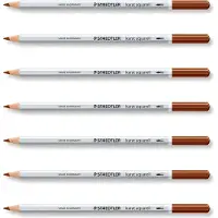 Staedtler Karat Aquarell-Wasserfarbpencil – Van-Dyke-Braun (hochwertig, weiche Mine, intensive Farben), 6 Stück