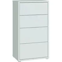 Forte ALICE SPRINGS Kommode 50 60, modern-minimalistisch, 4 Schubladen, Wohn-/Schlafzimmer, Holzwerkstoff, Secret Grey, 54,8 cm breit x 99,1 cm hoch x 34,9 cm tief
