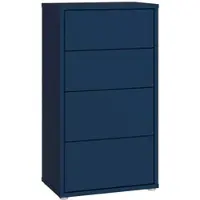 Forte ALICE SPRINGS Kommode 50 60, modern-minimalistisch, 4 Schubladen, Wohn-/Schlafzimmer, Holzwerkstoff, Nachtblau, 54,8 cm breit x 99,1 cm hoch x 34,9 cm tief