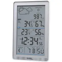 Technoline WS 9218, Weiß, Innen-Hygrometer, Innen-Thermometer, Außen-Barometer, Außen-Hygrometer, Außen-Thermometer, Akku, LR03, Alkali, 81 mm