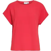 Vila Kurzarmshirt "VIJOSA S/S TOP - NOOS", Damen, Gr. 34, hibiscus, Jersey, Obermaterial: 100% Polyester, unifarben, normal normal, Rundhals, Shirts Kurzarmshirt