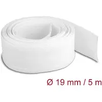 DeLOCK Geflechtschlauch mit Klettverschluss 5 m x 19 mm weiß
