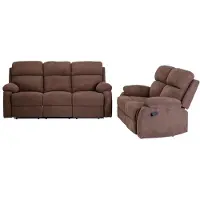 Vente-unique Relaxgarnitur - Stoff - Braun - TOLZANO