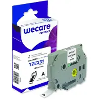 Armor WECARE Schriftband komp. Brother TZe-231 Schwarze Schrift auf weißem Band 12mm Schwarz Weiß (K80008W4)