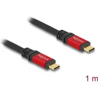 DeLOCK USB 10 Gbps Kabel USB Type-C Stecker zu Stecker PD 3.0 100 W E-Marker 1 m rot Metall, 1 m, USB C, USB C, USB 3.2 Gen 2 (3.1 Gen 2), 10 Gbit/s, Schwarz, Rot