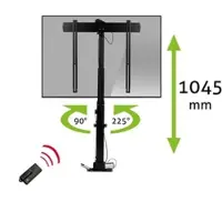 MonLines MLS012B TV Lift schwenkbar bis 75 Zoll, 967 mm Einbau, 1045 mm Hub