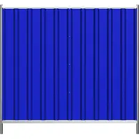 SCHAKE Mobilzaun Trapez 2,2x2m mit Stahlblechfüllung, blau