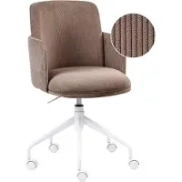 Beliani Bürostuhl Braun Cord Stoff Drehbar Höhenverstellbar Modern Gepolstert Schreibtischstuhl Drehstuhl Homeoffice Arbeitsplatz