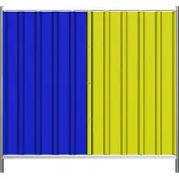 SCHAKE Mobilzaun Trapez 2,2x2m mit Stahlblechfüllung, blau-gelb