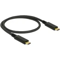 DeLOCK 83042, 0,5 m, USB C, USB C, USB 3.2 Gen 2 (3.1 Gen 2), 10 Gbit/s, Schwarz