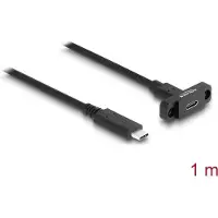 DeLOCK SuperSpeed USB 10 Gbps (USB 3.2 Gen 2) Kabel USB Type-C Stecker zu Buchse 1 m zum Einbau schwarz, 1 m, USB C, USB C, USB 3.2 Gen 2 (3.1 Gen 2), 10 Gbit/s, Schwarz