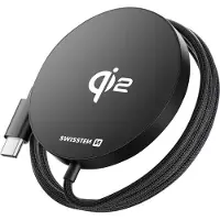 Swissten , Qi2 MagSafe Ladegerät 15 W mit 1,5 m Kabel, Schwarz