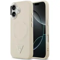 GUESS case passend für IPHONE 17 kompatibel mit MagSafe GUHMP17SPSDTSCME (PU W/ Triangle Logo) beige