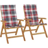 vidaXL Gartenstühle mit Kissen 2 Stk. Massivholz Teak