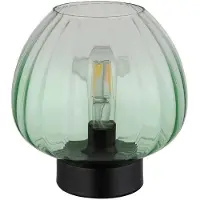 Globo Lighting Tischleuchte, Metall, schwarz, Glas, grün, D 23 cm