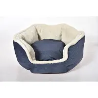 BURI Hundebett Cord/Plüsch Ø 50 cm – kuscheliges rundes Haustierbett für kleine Hunde, Welpen und Katzen, weich gepolstert, rutschfest und ideal als Schlafplatz zuhause oder unterwegs