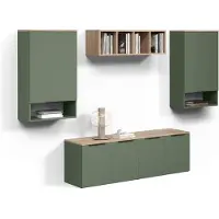 Livinity Wohnwand Piave Grün 5 Teile, Model 58801