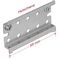 DeLOCK Edelstahl-Hutschiene 35 mm mit Endanschlag zur Wandmontage