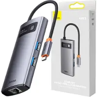 Baseus Metal Gleam Series HUB 4-in-1 USB Typ C - 3 x USB 3.2 Gen. 1 / RJ45 (WKWG070113)