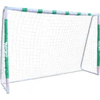 MUWO großes Fußballtor 3x2m – Robuster Stahlrahmen, leicht & stabil, schneller Aufbau, ideal für Garten & Sportplätze inkl. Zubehör grün/weiß | MW-317