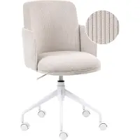 Beliani Bürostuhl Hellbeige Cord Stoff Drehbar Höhenverstellbar Modern Gepolstert Schreibtischstuhl Drehstuhl Homeoffice Arbeitsplatz