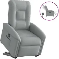 vidaXL Relaxsessel mit Aufstehhilfe Elektrisch Hellgrau Stoff
