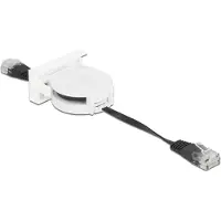 DeLOCK Easy 45 Modul Netzwerk Aufrollkabel RJ45 Cat.5e schwarz, 0,62 m, Cat5e, SF/UTP (S-FTP), RJ-45, RJ-45, Schwarz, Weiß