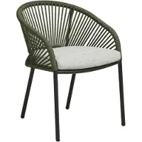 House Nordic Novella, Gepolsterter Sitz, Polyester, Grau, Harte Rückenlehne, Aluminium, Grün
