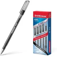 Erich Krause Gelstifte 0,4mm 12er Pack Schwarz - nicht schmierend - Gel Kugelschreiber Stifte Gelschreiber Schreibstifte für Schule & Bürobedarf - G-Ice
