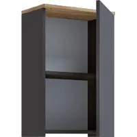 VCM Badschrank Holzwerkstoff, Wandschrank fürs Badezimmer mit 1 Tür und 2 Fächern, Badezimmerschrank Hängeschrank, Maße H. 59 x B. 40 x T. 22 cm, Badmöbel modern – Cosila
