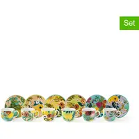 Excelsa Set mit 6 Espressotassen Mit Untertassen Fiori Frida Porzellan 8x5x6 cm Bunt
