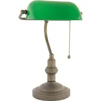Clayre & Eef Schreibtischlampe VERDA, grün, für Arbeitszimmer / Büro, Glas, Tischlampe