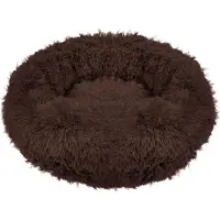 Springos Plüsch Hundebett Katzenbett Hundekissen Hundekorb Schlafplatz Ø 80 cm - Braun