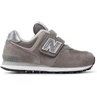 New Balance Unisex für Kinder. PV574V1 Leder Turnschuhe 574 Core Hook & Loop grün (30.5), Wohnung, Klettverschluss, Lässig, Kinderbekleidung