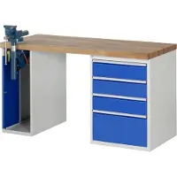 RAU Werkbank Modell 7510 mit 4 Schubladen und Schrank BxTxH 1500x900x840mm