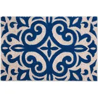 Excelsa Fußmatte Boheme Blue Kokosnuss 40x60x1,5 cm Bunt