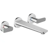 Hansgrohe AXOR Citterio C 3-Loch Wannenarmatur Unterputzmodell für Wandmontage, Cubic cut, 49483000, Farbe: Chrom