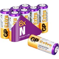GP Extra Alkaline LR1 Batterien (Typ 910A, Lady, N, E90) Spannung 1,5 Volt, 1,5V (Pack mit 8 Stück)