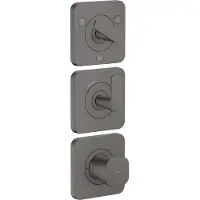 Hansgrohe AXOR Citterio C Thermostatmodul 380/120 Unterputzmodell mit Rosetten für 3 Verbraucher, 49710340, Farbe: Brushed Black Chrome