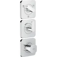 Hansgrohe AXOR Citterio C Thermostatmodul 380/120 Unterputzmodell mit Rosetten für 3 Verbraucher, 49710000, Farbe: Chrom