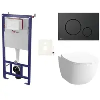 SAT Wand-WC Set für Vorwandmontage + VitrA Sento WC SIKOSSSEN68K