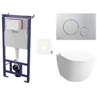 SAT Wand-WC Set für Vorwandmontage + VitrA Sento WC SIKOSSSEN71K