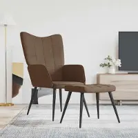 Prolenta Maison Exclusive - Relaxsessel mit Hocker Braun Stoff