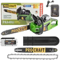 Procraft PKA48Li Akku Kettensäge 40 V 406 mm Brushless + 1x Akku 8,0 Ah + Ladegerät