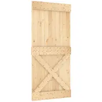 Syfax Schiebetür NARVIK Natürlich und Schwarz 95 x 210 cm (213,5 cm)