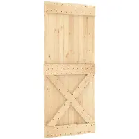 vidaXL Schiebetür NARVIK Natürlich und Schwarz 90 x 210 cm (213,5 cm)